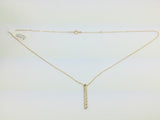 18k Yellow Gold Round Cut 0.15ct Diamond Row Set Necklace