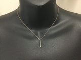 18k Yellow Gold Round Cut 0.15ct Diamond Row Set Necklace