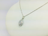 10k White Gold Round Cut 25pt Diamond Cluster Pendent