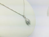 10k White Gold Round Cut 25pt Diamond Cluster Pendent