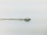 10k White Gold Round Cut 25pt Diamond Cluster Pendent