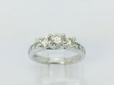 10k White Gold Round Cut 0.86ct Diamond Trinity and Channel Set Ring