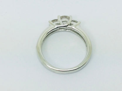 10k White Gold Round Cut 0.86ct Diamond Trinity and Channel Set Ring