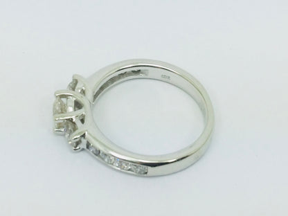 10k White Gold Round Cut 0.86ct Diamond Trinity and Channel Set Ring