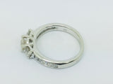 10k White Gold Round Cut 0.86ct Diamond Trinity and Channel Set Ring