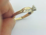 10k Yellow Gold Round Cut 16pt Diamond Illusion and Channel Set Ring