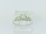 14k Yellow Gold Round Cut 33pt Diamond Vintage Ring