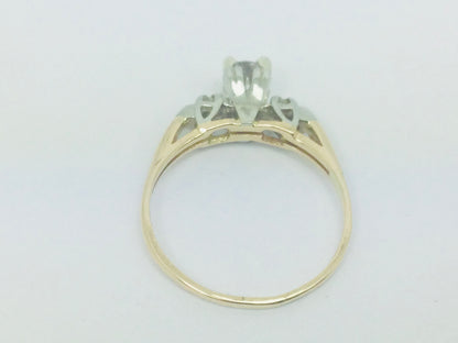 14k Yellow Gold Round Cut 33pt Diamond Vintage Ring