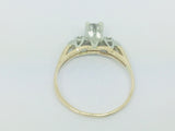 14k Yellow Gold Round Cut 33pt Diamond Vintage Ring
