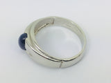 10k White Gold Oval Cut Star Sapphire September Birthstone Ring