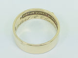 14k Yellow Gold 6.8mm Masonic 'Virtus Junxit Mors Non Seperabit' Band Ring