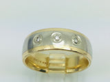 14k White and Yellow Gold Round Cut 4.5pt Diamond Trilogy Ring