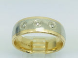 14k White and Yellow Gold Round Cut 4.5pt Diamond Trilogy Ring