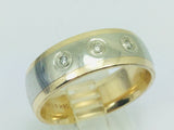 14k White and Yellow Gold Round Cut 4.5pt Diamond Trilogy Ring