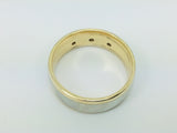 14k White and Yellow Gold Round Cut 4.5pt Diamond Trilogy Ring