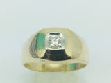 14k Yellow and White Gold Round Cut 14pt Diamond Solitaire Ring