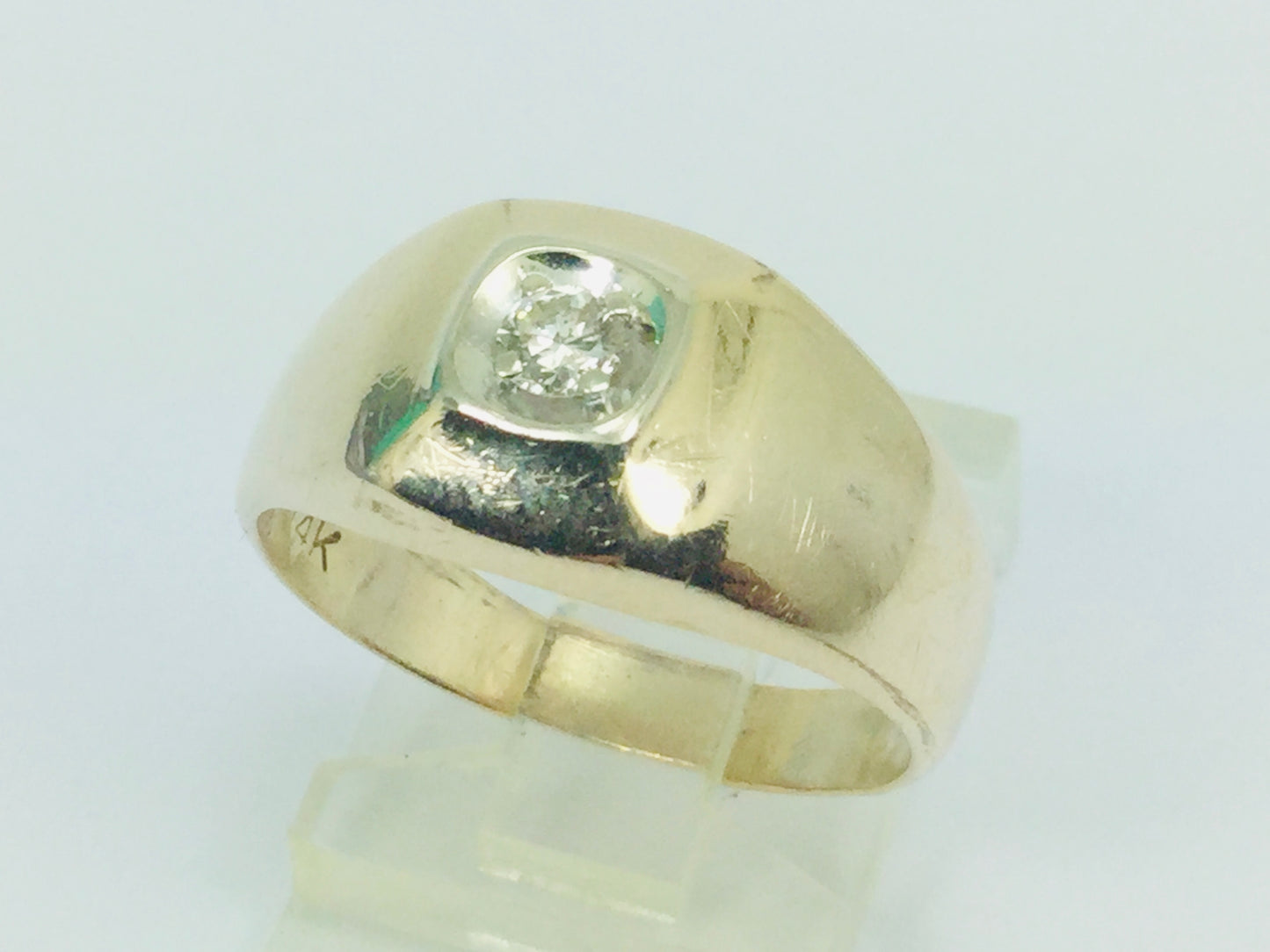 14k Yellow and White Gold Round Cut 14pt Diamond Solitaire Ring