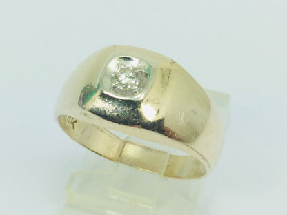 14k Yellow and White Gold Round Cut 14pt Diamond Solitaire Ring