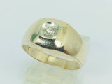 14k Yellow and White Gold Round Cut 14pt Diamond Solitaire Ring