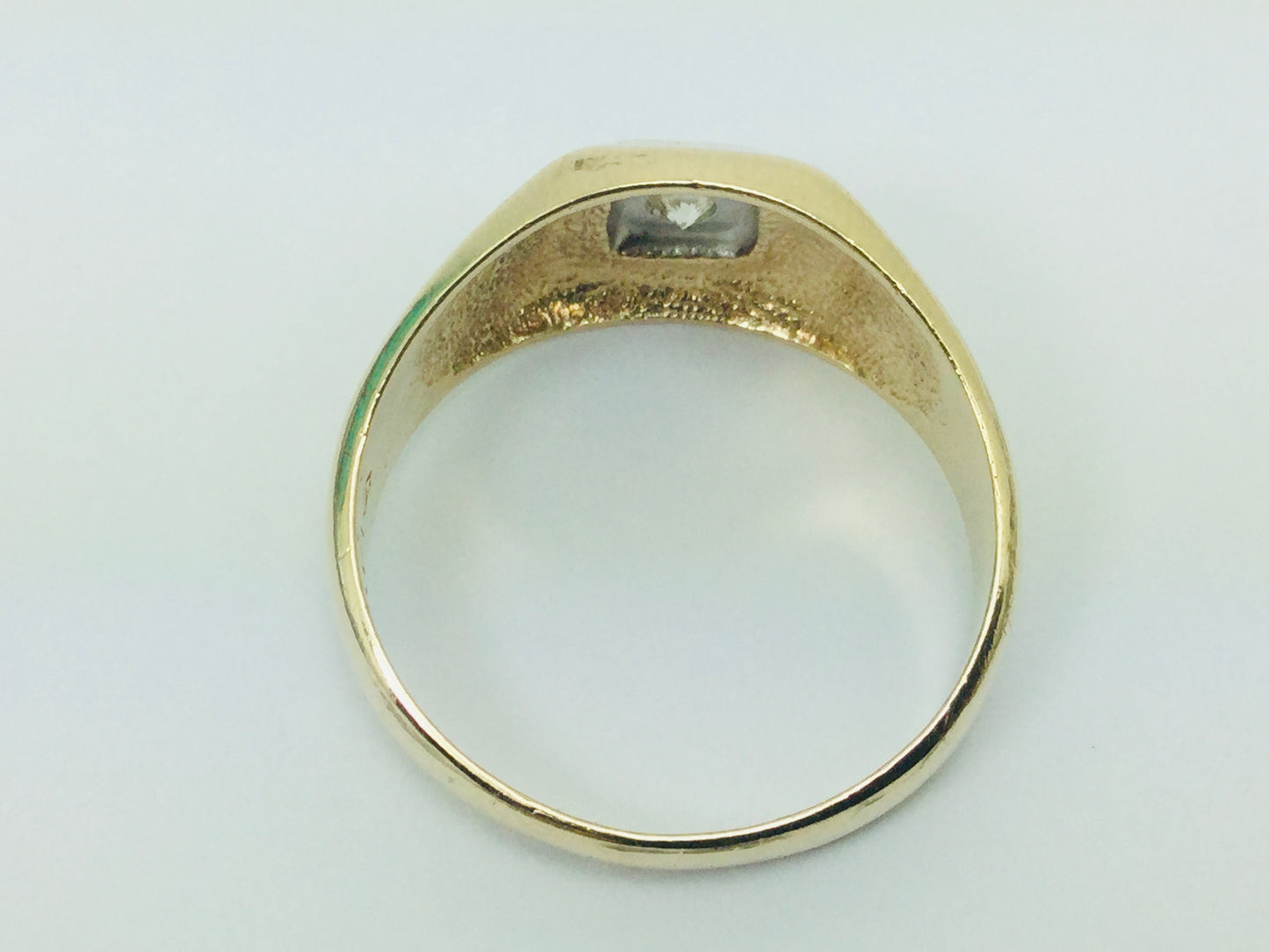14k Yellow and White Gold Round Cut 14pt Diamond Solitaire Ring