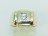 10k Yellow and White Gold Round Cut 25pt Diamond Solitaire Ring