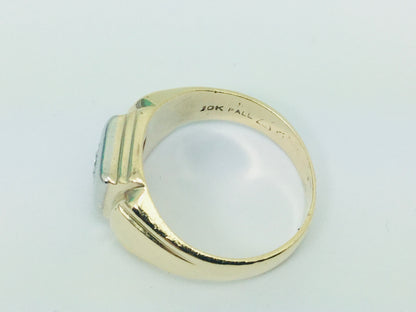10k Yellow and White Gold Round Cut 25pt Diamond Solitaire Ring