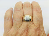 10k Yellow and White Gold Round Cut 25pt Diamond Solitaire Ring