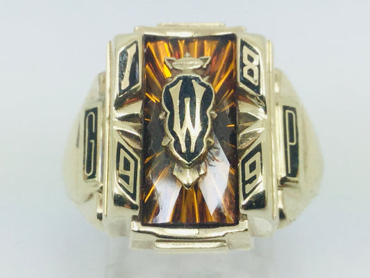 10k Yellow Gold 'GWP' '1899' School Ring
