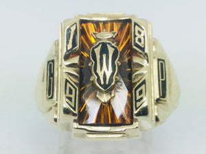 10k Yellow Gold 'GWP' '1899' School Ring