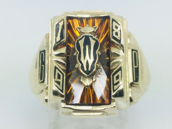 10k Yellow Gold 'GWP' '1899' School Ring