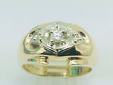 10-14k Yellow and White Gold Round Cut 12pt Diamond Solitaire with Accents Ring