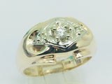10-14k Yellow and White Gold Round Cut 12pt Diamond Solitaire with Accents Ring