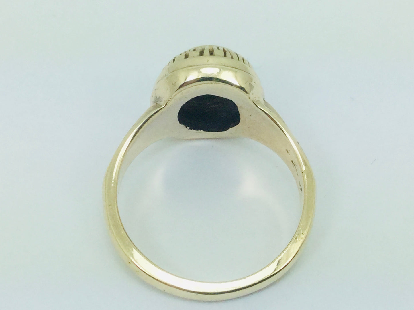 10k Yellow Gold Oval Cut 75pt Sapphire September Birthstone School Ring