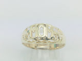 10k Yellow Gold 'Mom' Swirl and Leaf Ring