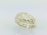 10k Yellow Gold 'Mom' Swirl and Leaf Ring
