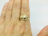 10k Yellow Gold Round Cut Ruby July Birthstone Eye Panther Ring