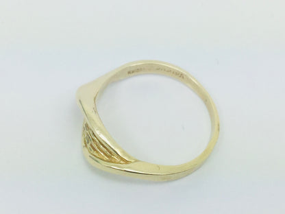 10k Yellow Gold Swivel Twist Lines Ring