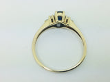 10k Yellow Gold Oval Cut 50pt Sapphire September Birthstone & 9pt Diamond Ring