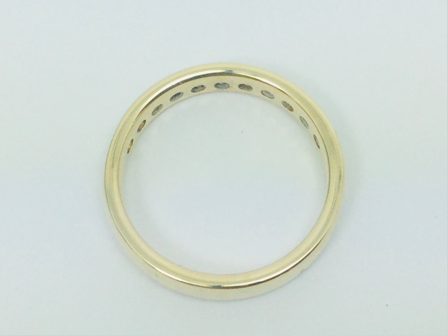 14k Yellow Gold Round Cut 44pt Channel Set Diamond  Band Ring
