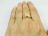 14k Yellow Gold Round Cut 4pt Ruby July Birthstone Initial 'W' Ring