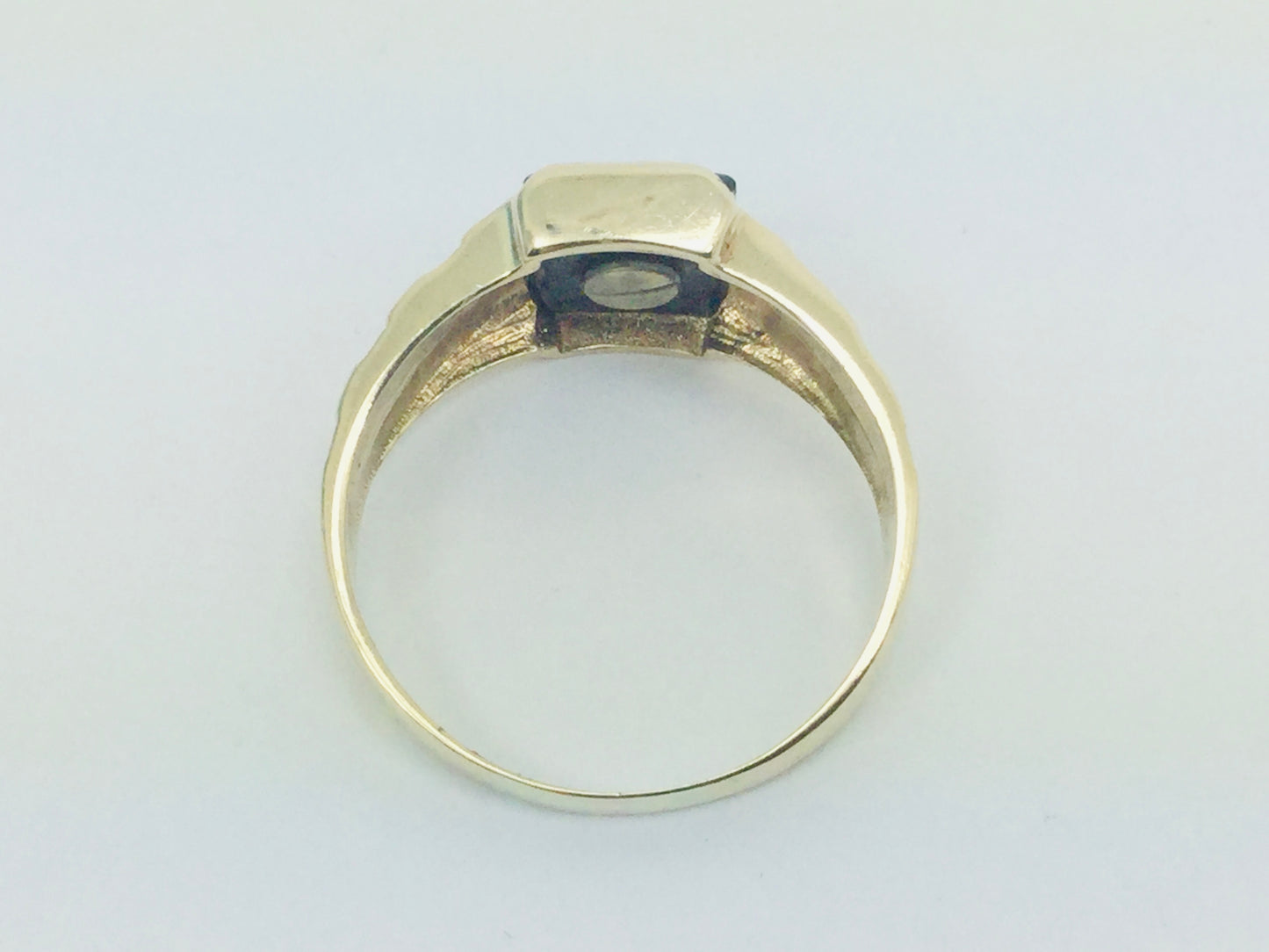10k Yellow Gold Onyx Gold Letter 'G' Initial Ring