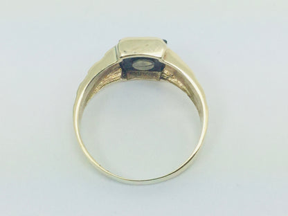 10k Yellow Gold Onyx Gold Letter 'G' Initial Ring