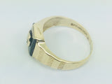 10k Yellow Gold Onyx Gold Letter 'G' Initial Ring
