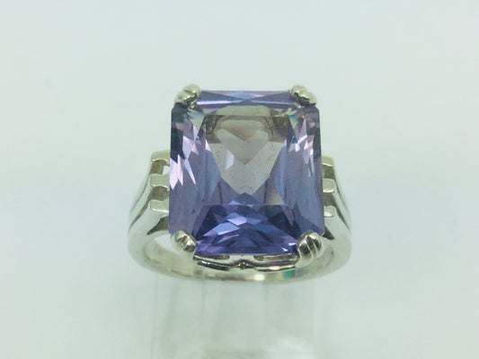14k Yellow Gold Emerald Cut Rainbow Topaz Cocktail Ring
