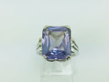 14k Yellow Gold Emerald Cut Rainbow Topaz Cocktail Ring