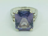 14k Yellow Gold Emerald Cut Rainbow Topaz Cocktail Ring