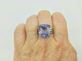 14k Yellow Gold Emerald Cut Rainbow Topaz Cocktail Ring