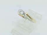10k Yellow and White Gold Round Cut 17pt Diamond Solitaire Ring