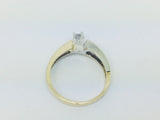 10k Yellow and White Gold Round Cut 17pt Diamond Solitaire Ring