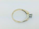 10k Yellow and White Gold Round Cut 17pt Diamond Solitaire Ring